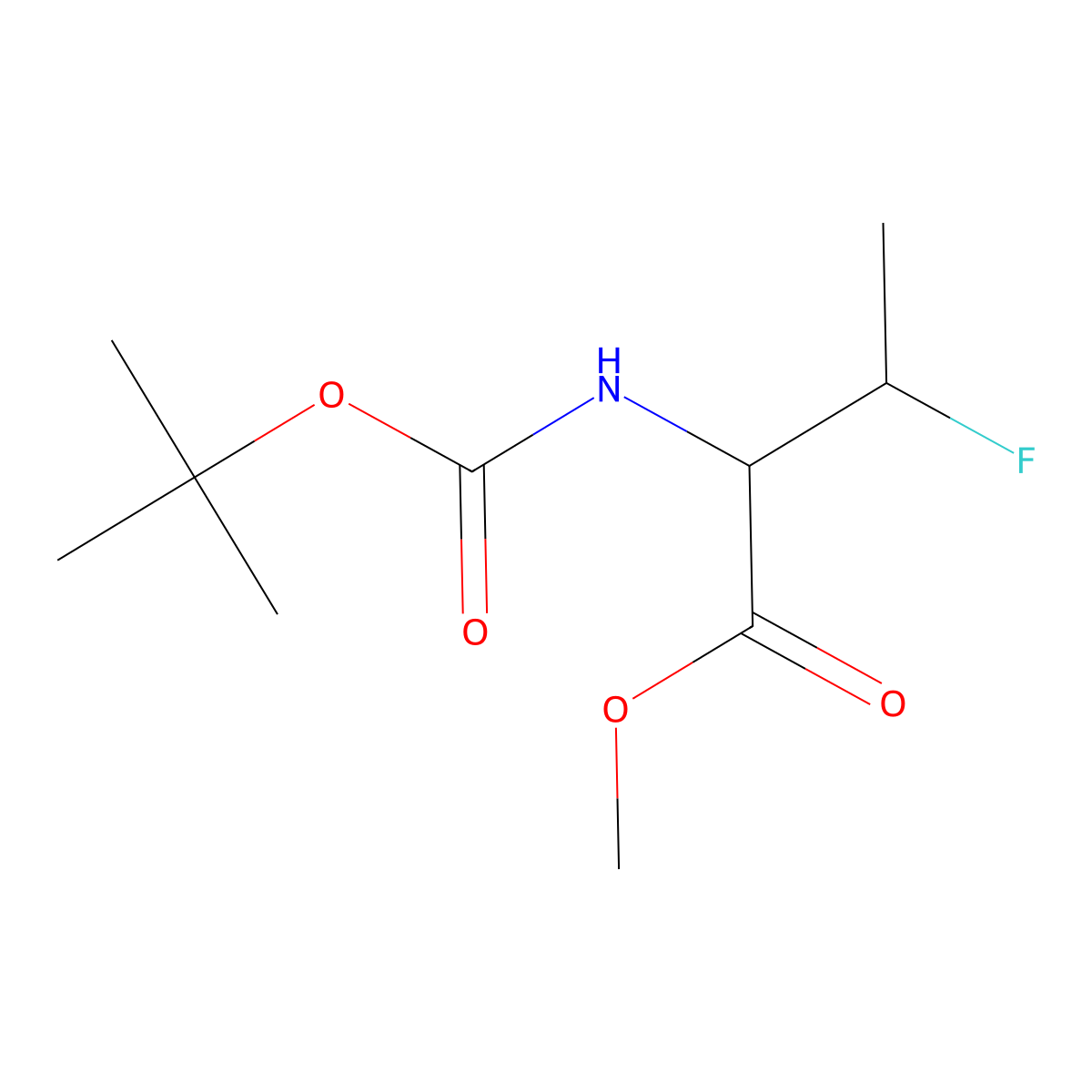Methyl (2R,3R)-2-((tert-butoxycarbonyl)amino)-3-fluorobutanoate molecular structure, CAS 125565-02-8