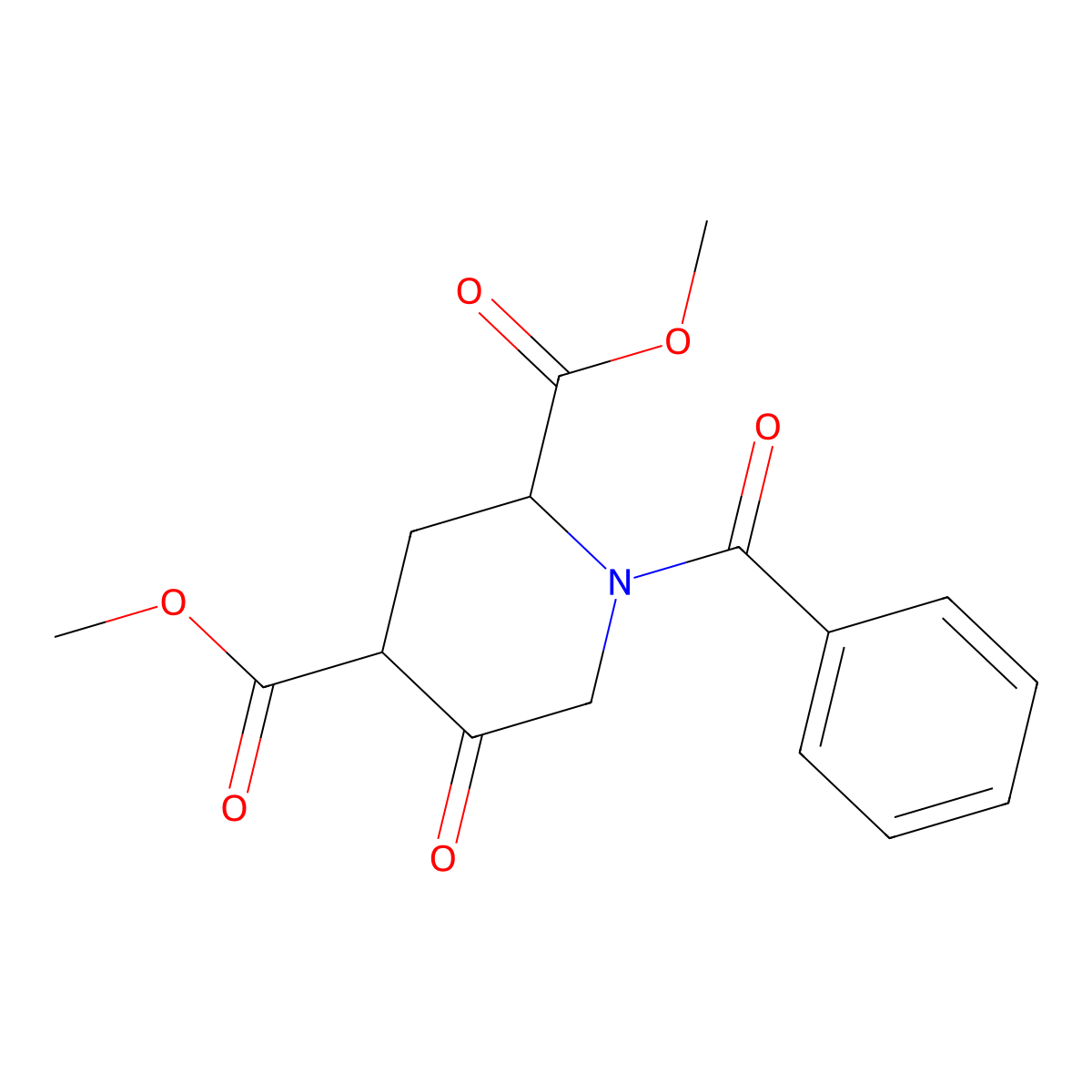 Dimethyl 1-benzoyl-5-oxopiperidine-2,4-dicarboxylate molecular structure, CAS 1255663-98-9
