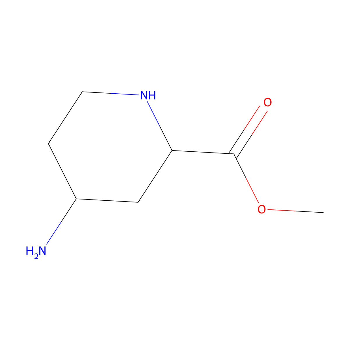 Methyl 4-aminopiperidine-2-carboxylate molecular structure, CAS 1255664-26-6