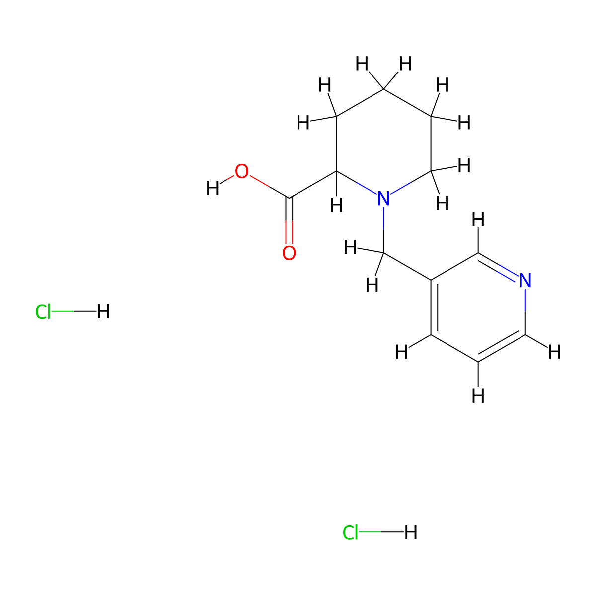 1-(Pyridin-3-ylmethyl)piperidine-2-carboxylic acid dihydrochloride molecular structure, CAS 1255665-52-1
