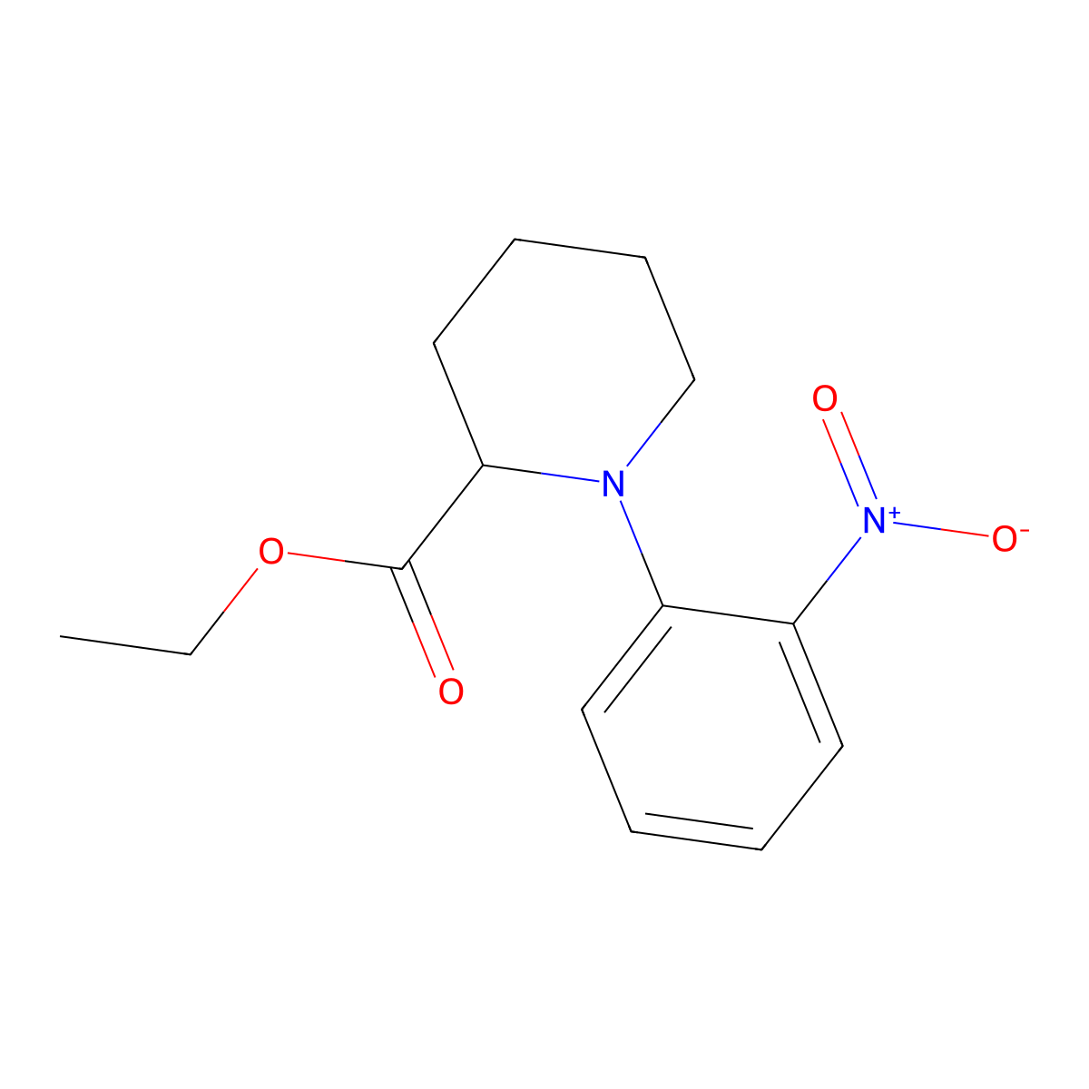 Ethyl 1-(2-nitrophenyl)piperidine-2-carboxylate molecular structure, CAS 1255665-86-1