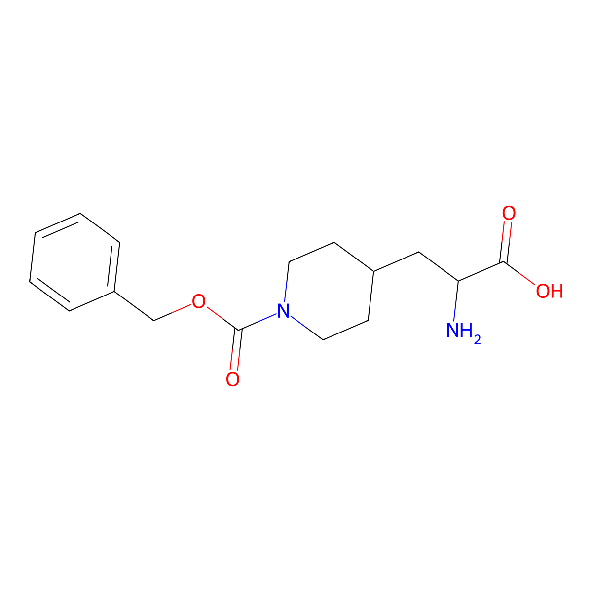2-Amino-3-{1-[(benzyloxy)carbonyl]piperidin-4-yl}propanoic acid molecular structure, CAS 1255666-11-5