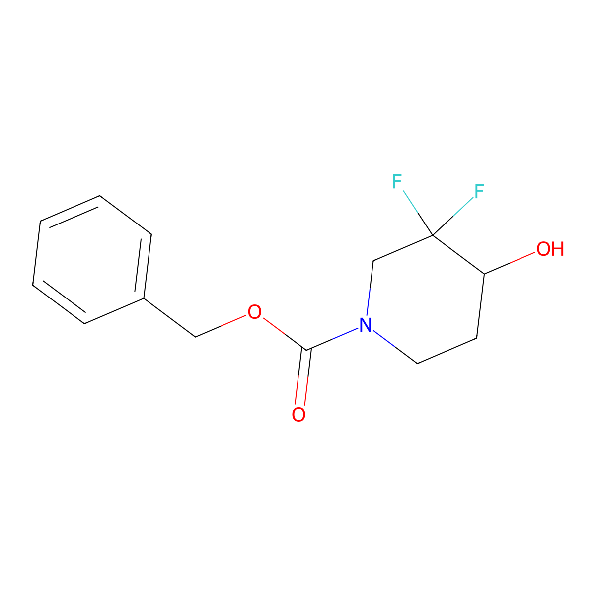 benzyl 3,3-Difluoro-4-hydroxypiperidine-1-carboxylate molecular structure, CAS 1255666-33-1