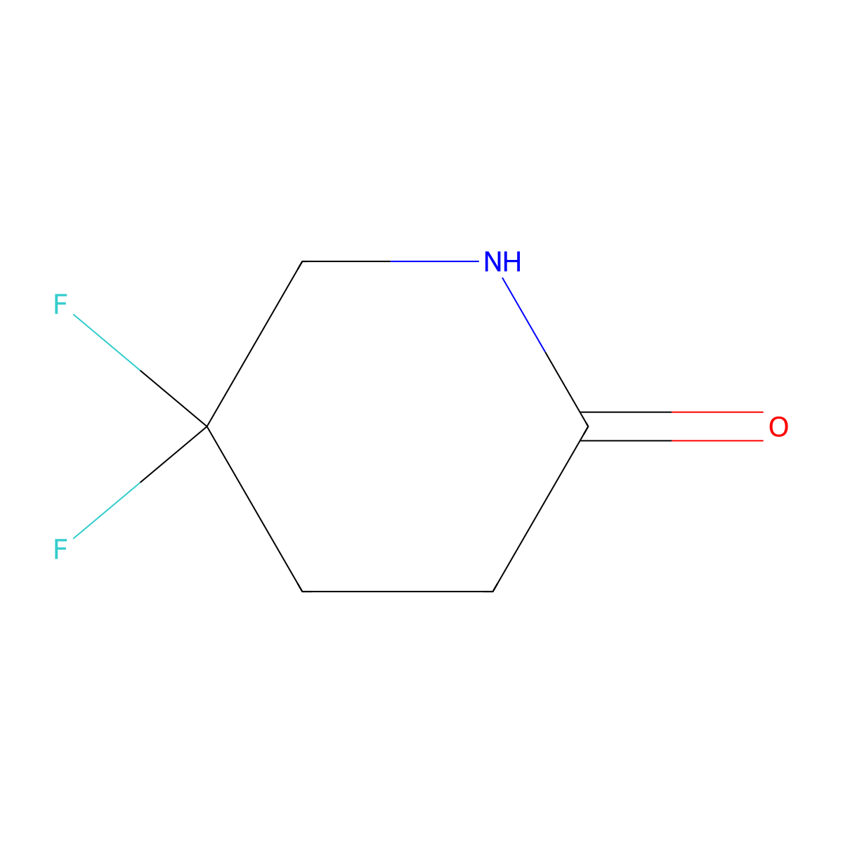 5,5-Difluoropiperidin-2-one molecular structure, CAS 1255666-50-2