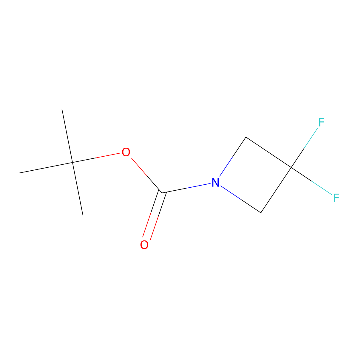 Tert-butyl 3,3-difluoroazetidine-1-carboxylate molecular structure, CAS 1255666-59-1
