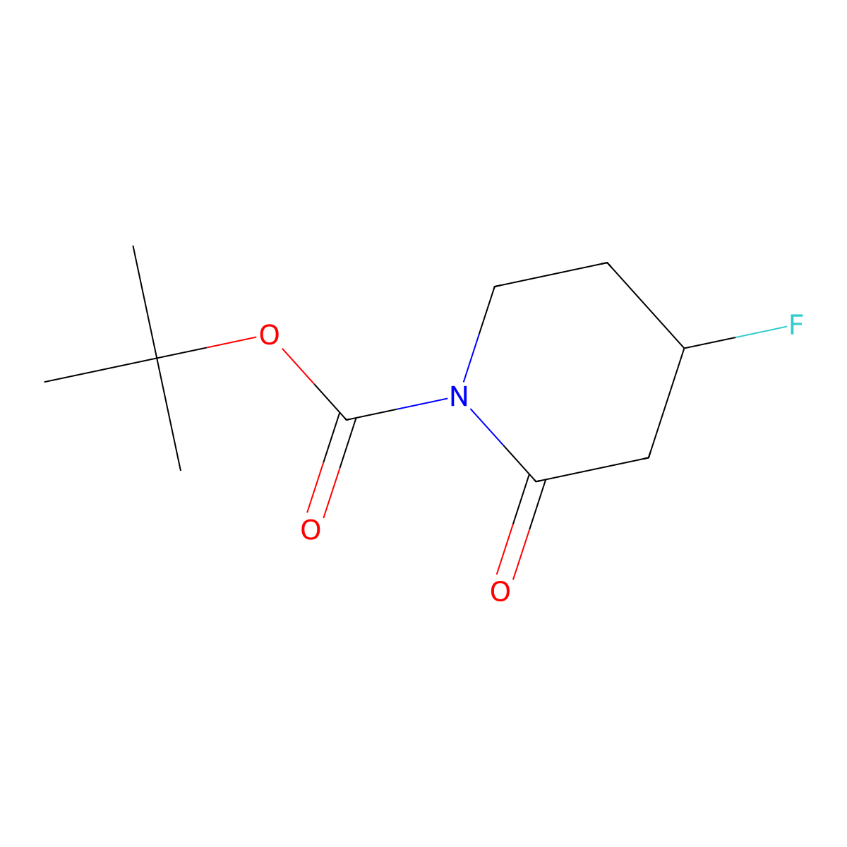 Tert-butyl 4-fluoro-2-oxo-piperidine-1-carboxylate molecular structure, CAS 1255666-63-7