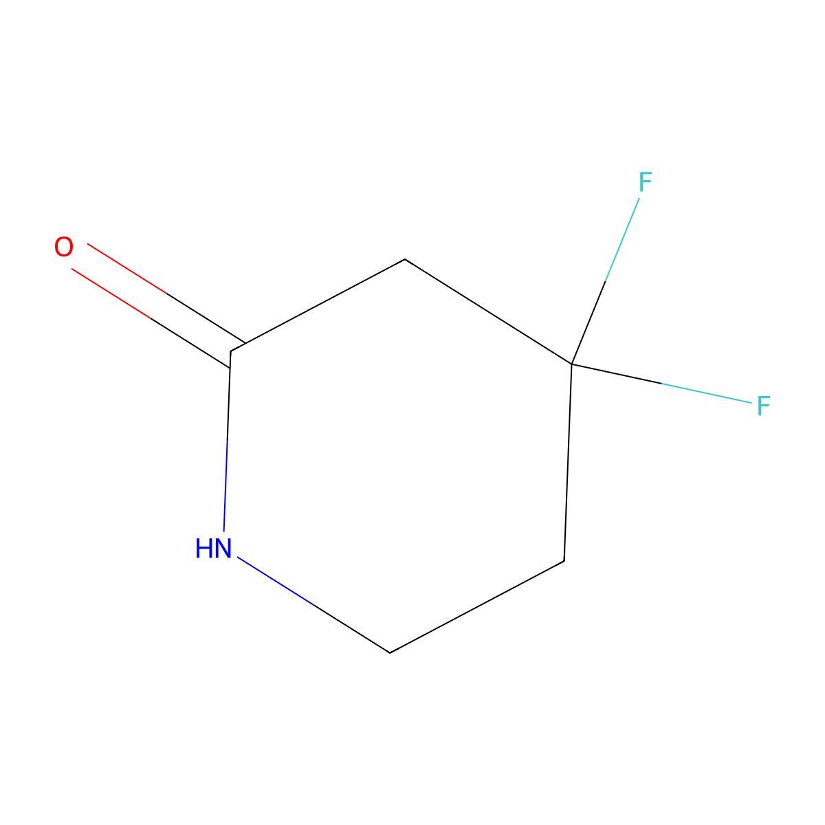 4,4-Difluoropiperidin-2-one molecular structure, CAS 1255666-74-0