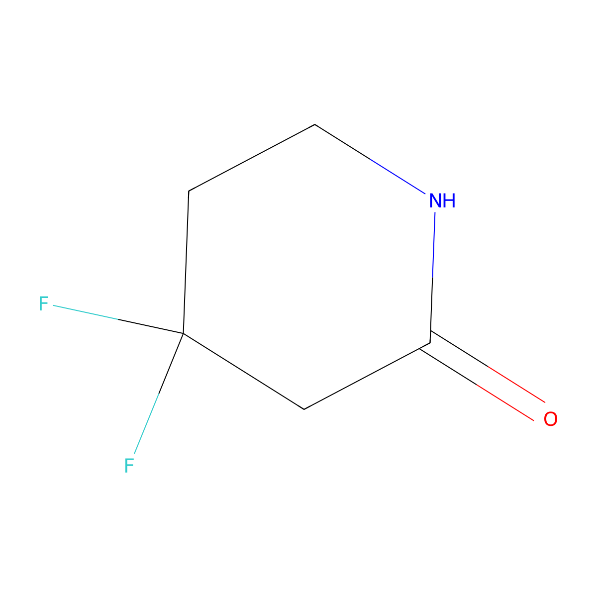 4,4-Difluoropiperidin-2-one molecular structure, CAS 1255666-74-0