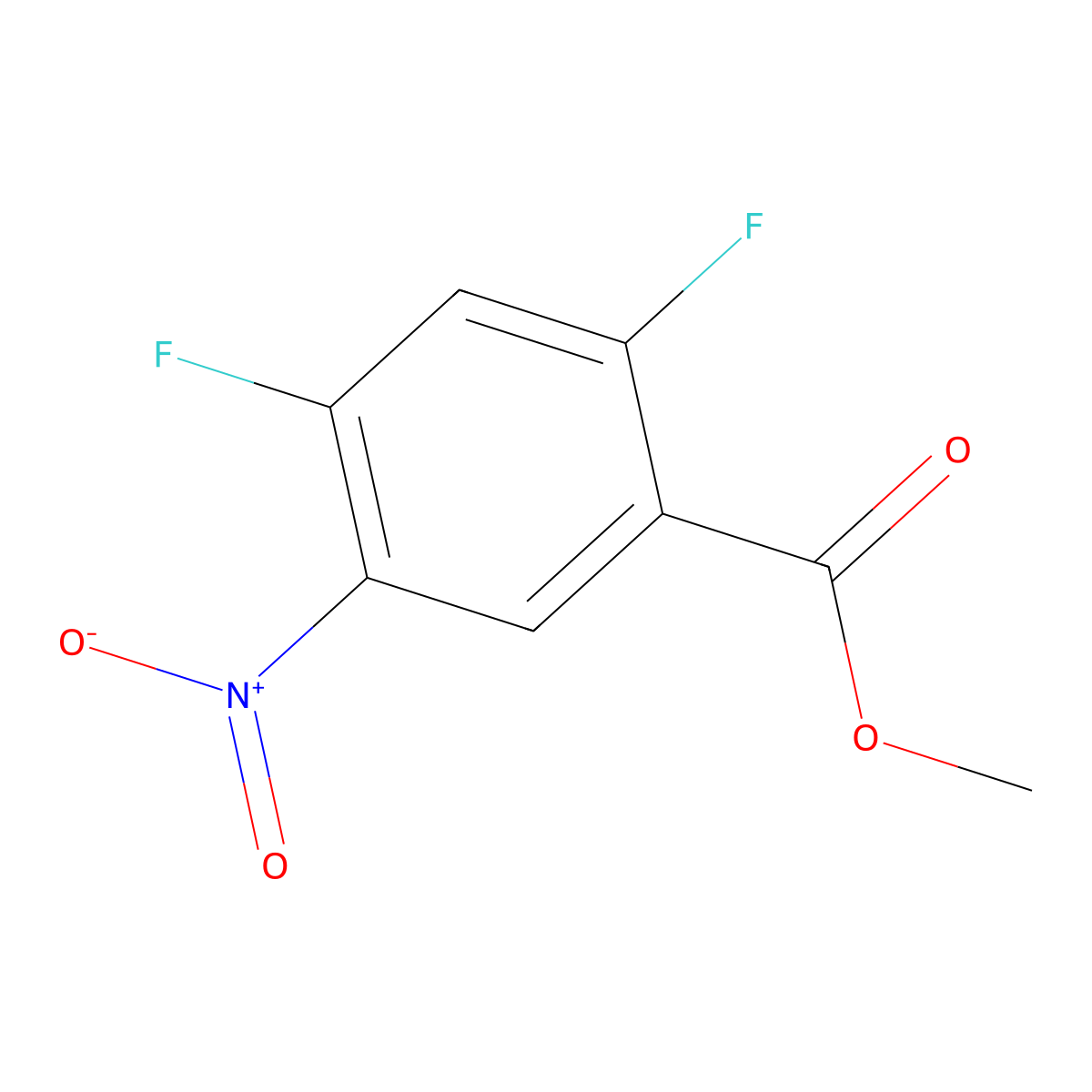 Methyl 2,4-difluoro-5-nitrobenzoate molecular structure, CAS 125568-71-0