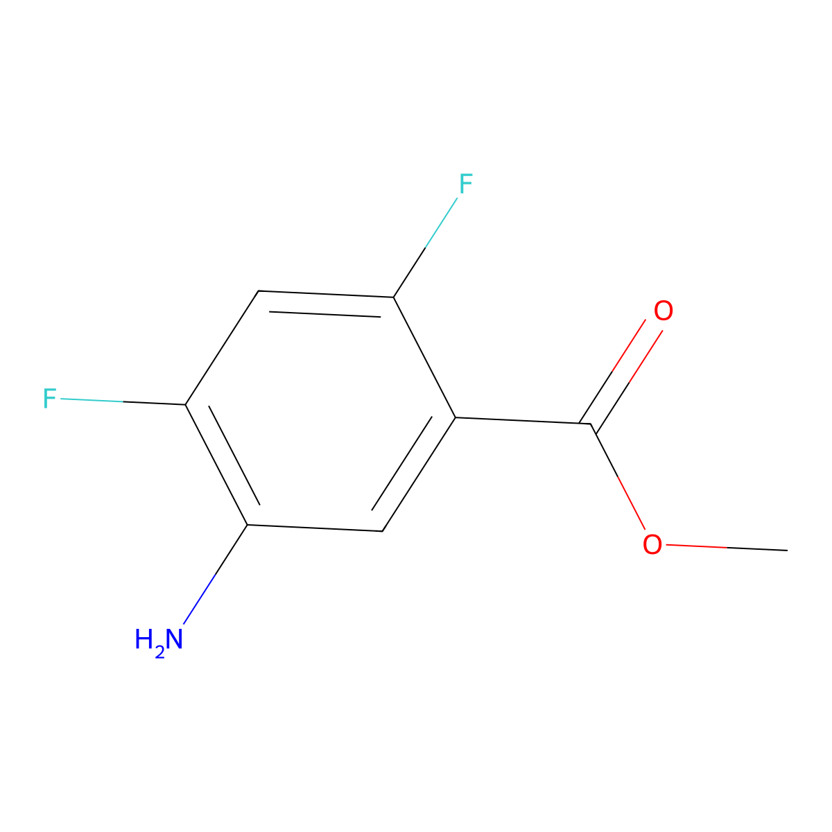 Methyl 5-amino-2,4-difluorobenzoate molecular structure, CAS 125568-73-2