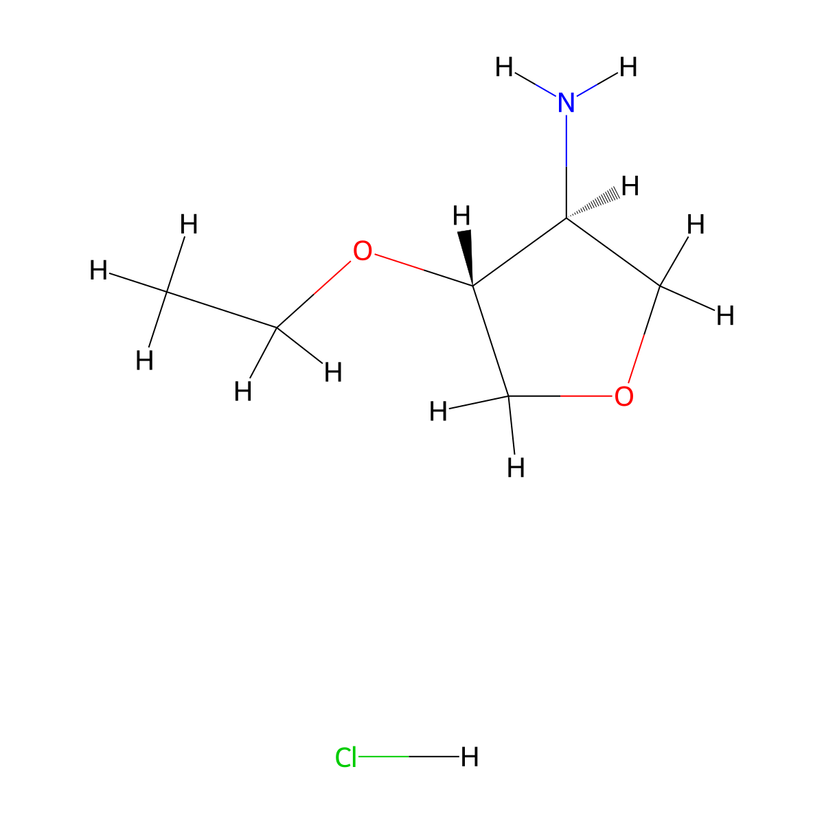trans-4-Ethoxytetrahydro-3-furanyl]amine hydrochloride molecular structure, CAS 1255705-11-3