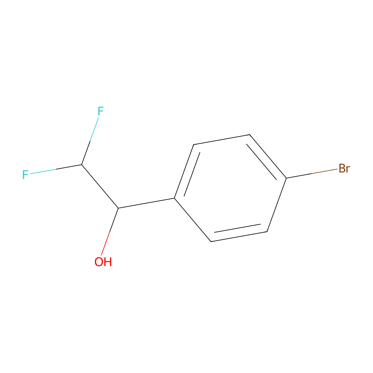 1-(4-Bromophenyl)-2,2-difluoroethan-1-ol molecular structure, CAS 1255706-18-3