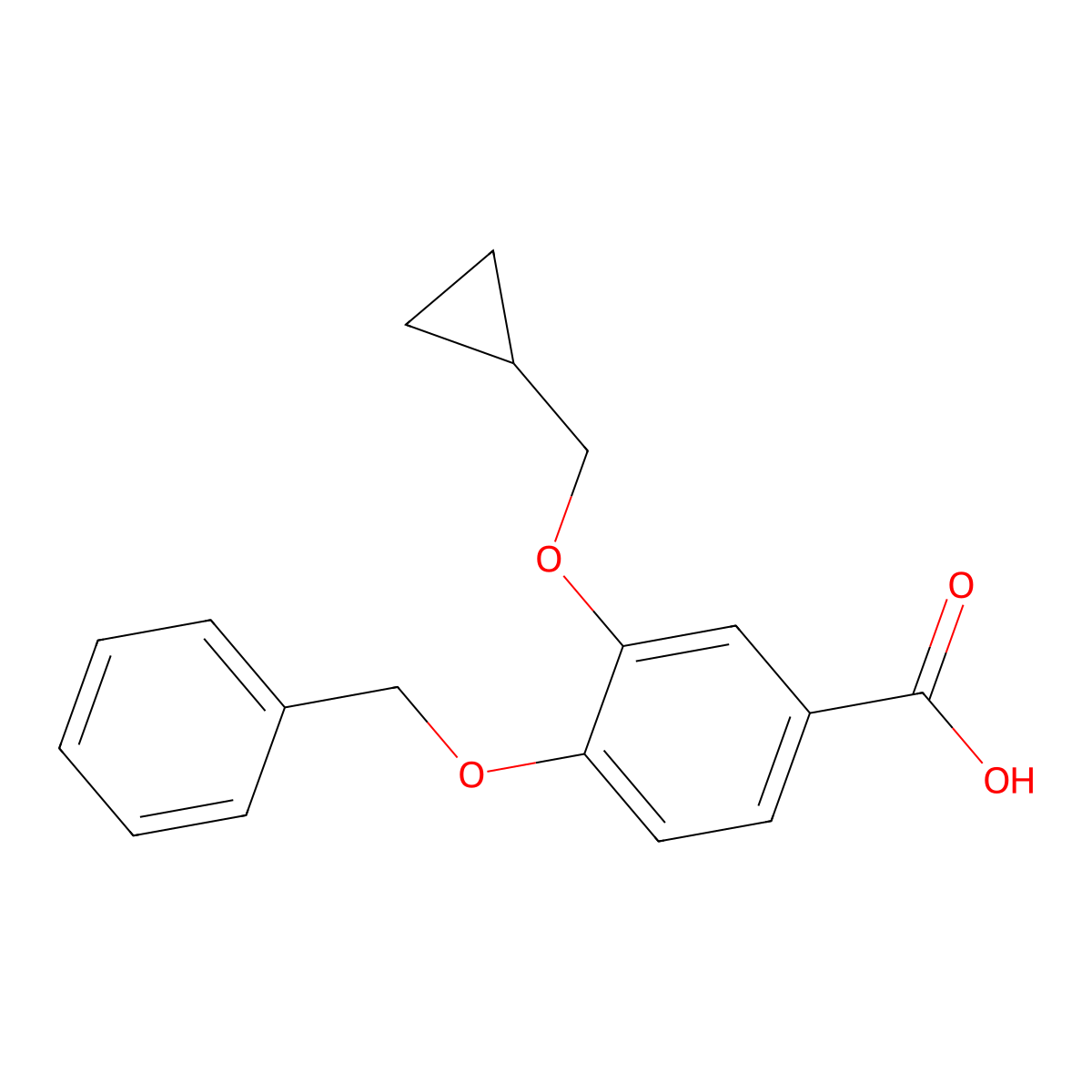 3-(Cyclopropylmethoxy)-4-(phenylmethoxy)benzoic acid molecular structure, CAS 1255707-31-3