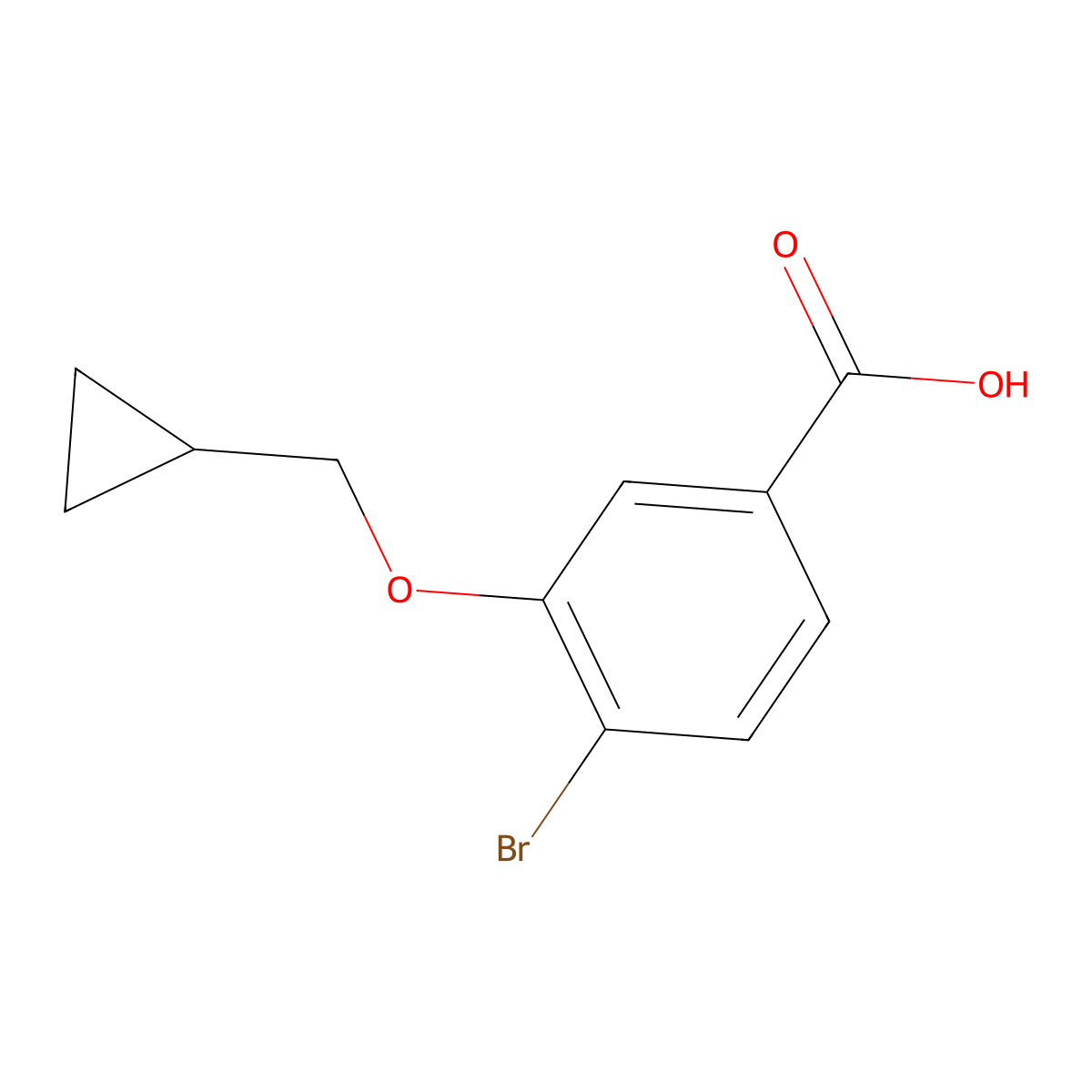 4-Bromo-3-(cyclopropylmethoxy)benzoic acid molecular structure, CAS 1255707-37-9