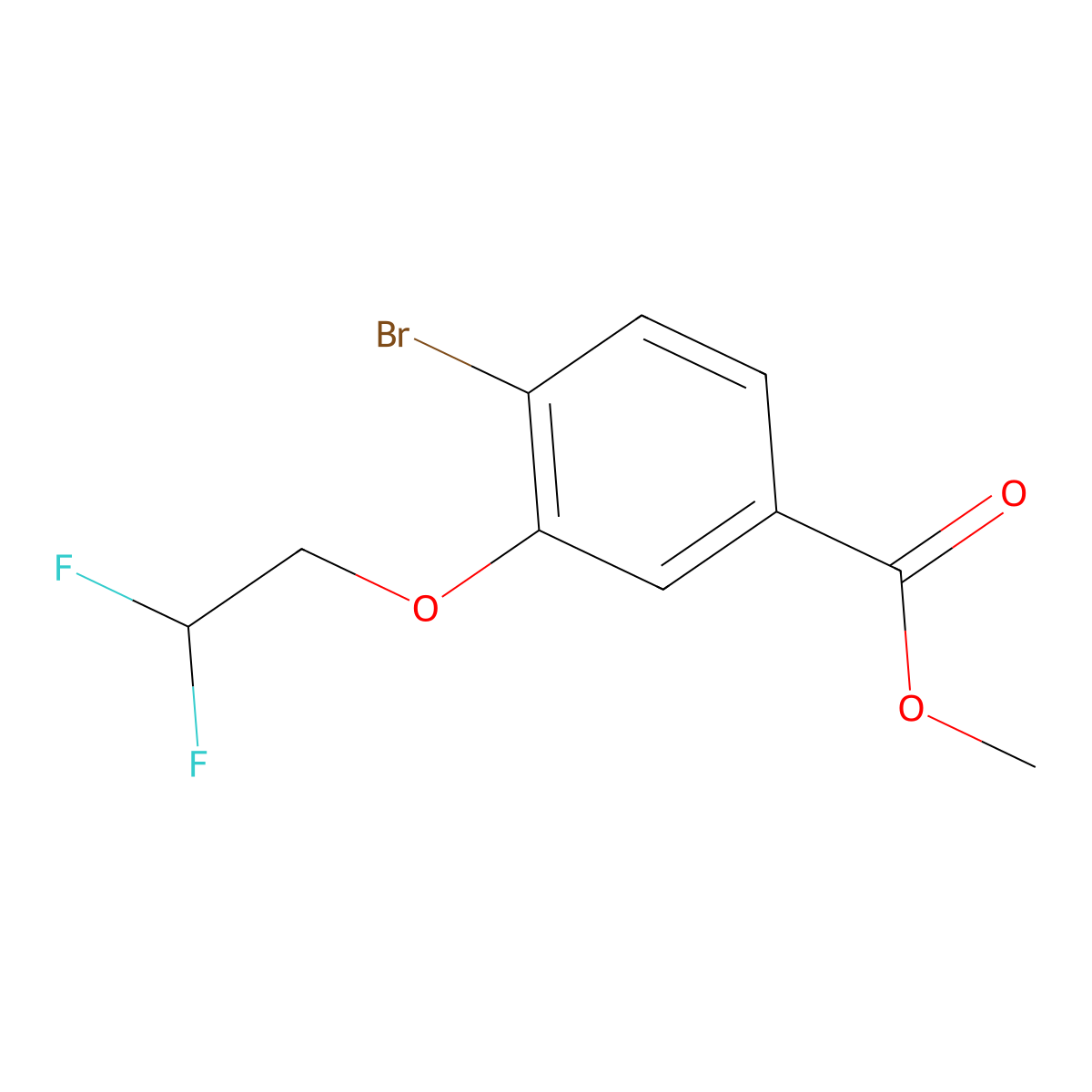4-Bromo-3-(2,2-difluoro-ethoxy)-benzoic acid methyl ester molecular structure, CAS 1255707-62-0