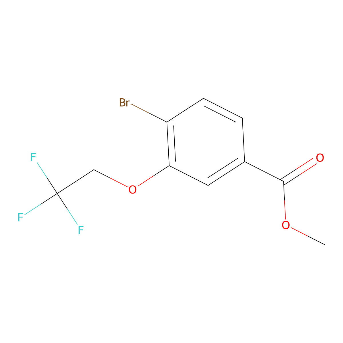 4-Bromo-3-(2,2,2-trifluoro-ethoxy)-benzoic acid methyl ester molecular structure, CAS 1255707-64-2