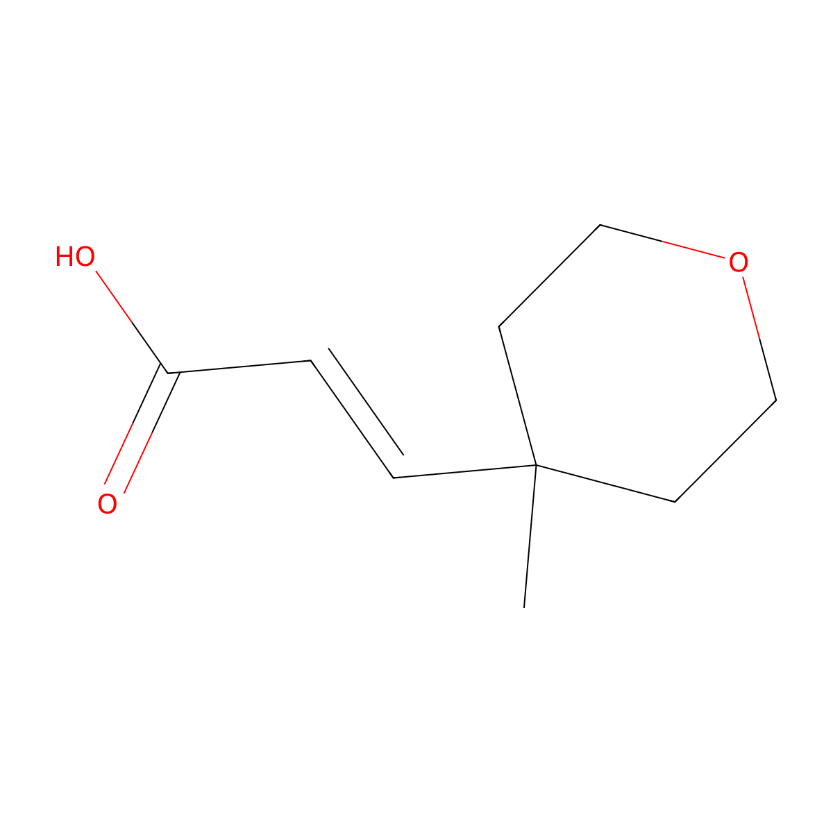 3-(4-Methyloxan-4-yl)prop-2-enoic acid molecular structure, CAS 1255710-94-1