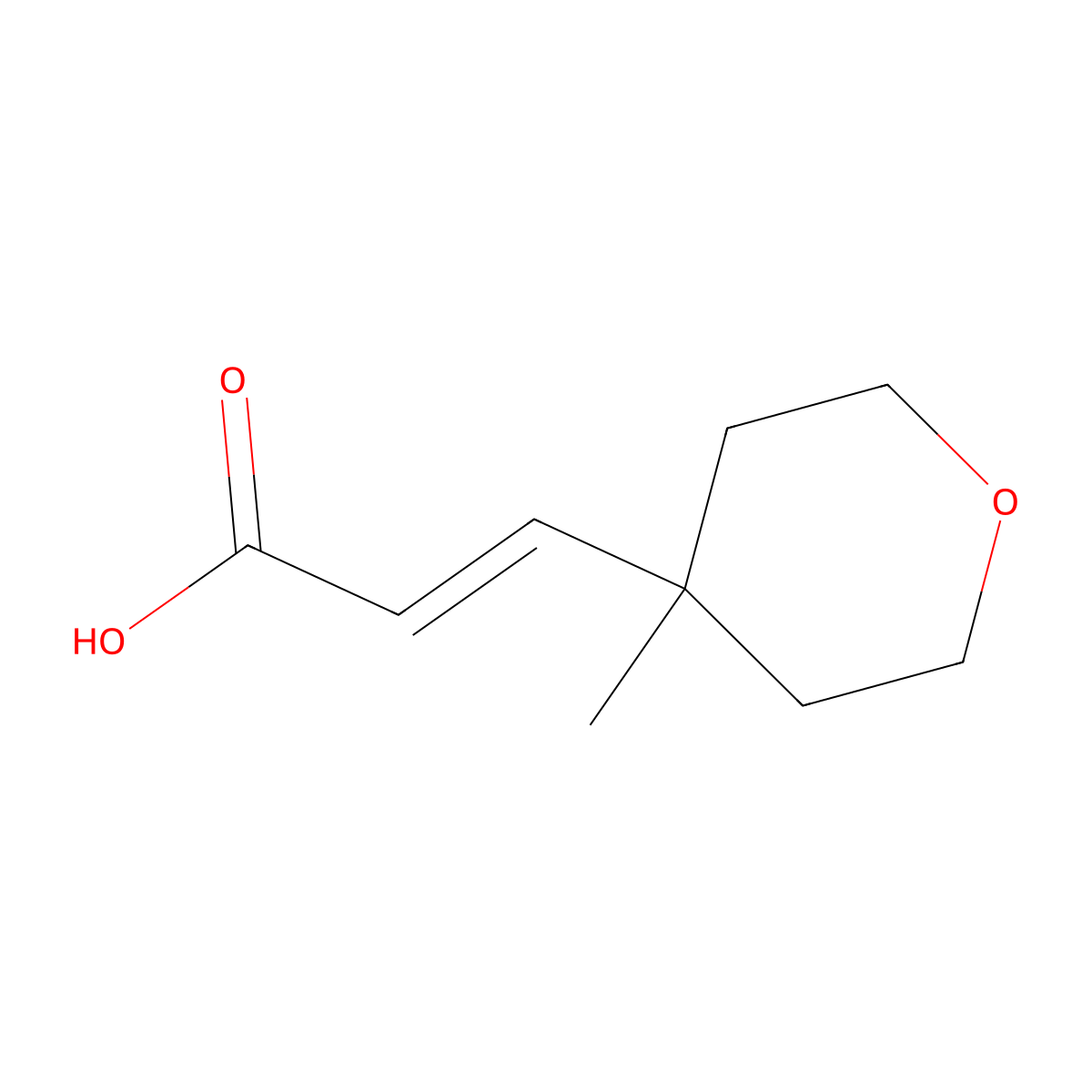 3-(4-Methyloxan-4-yl)prop-2-enoic acid molecular structure, CAS 1255710-94-1