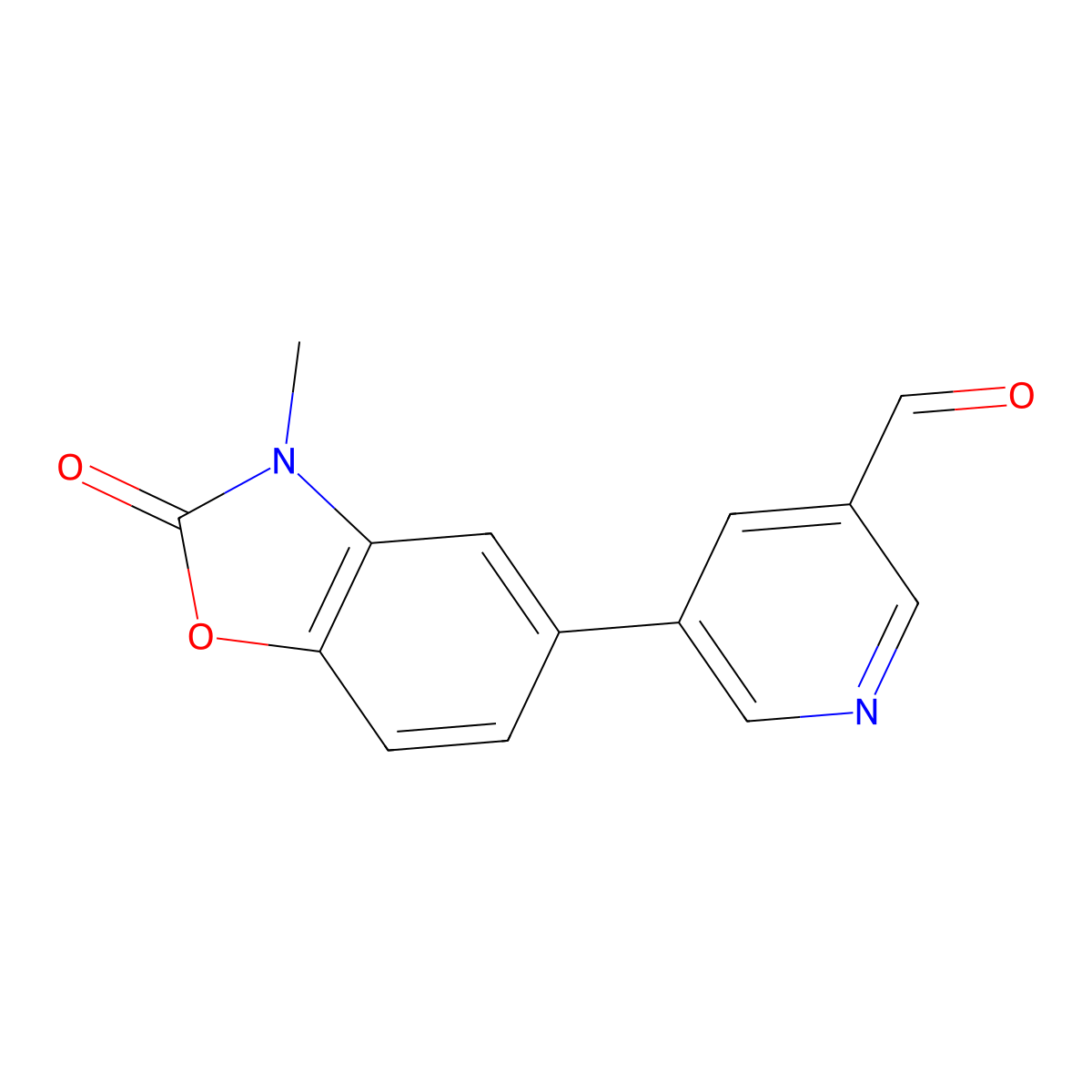 5-(3-Methyl-2-oxo-2,3-dihydro-benzooxazol-5-yl)-pyridine-3-carbaldehyde molecular structure, CAS 1255713-47-3