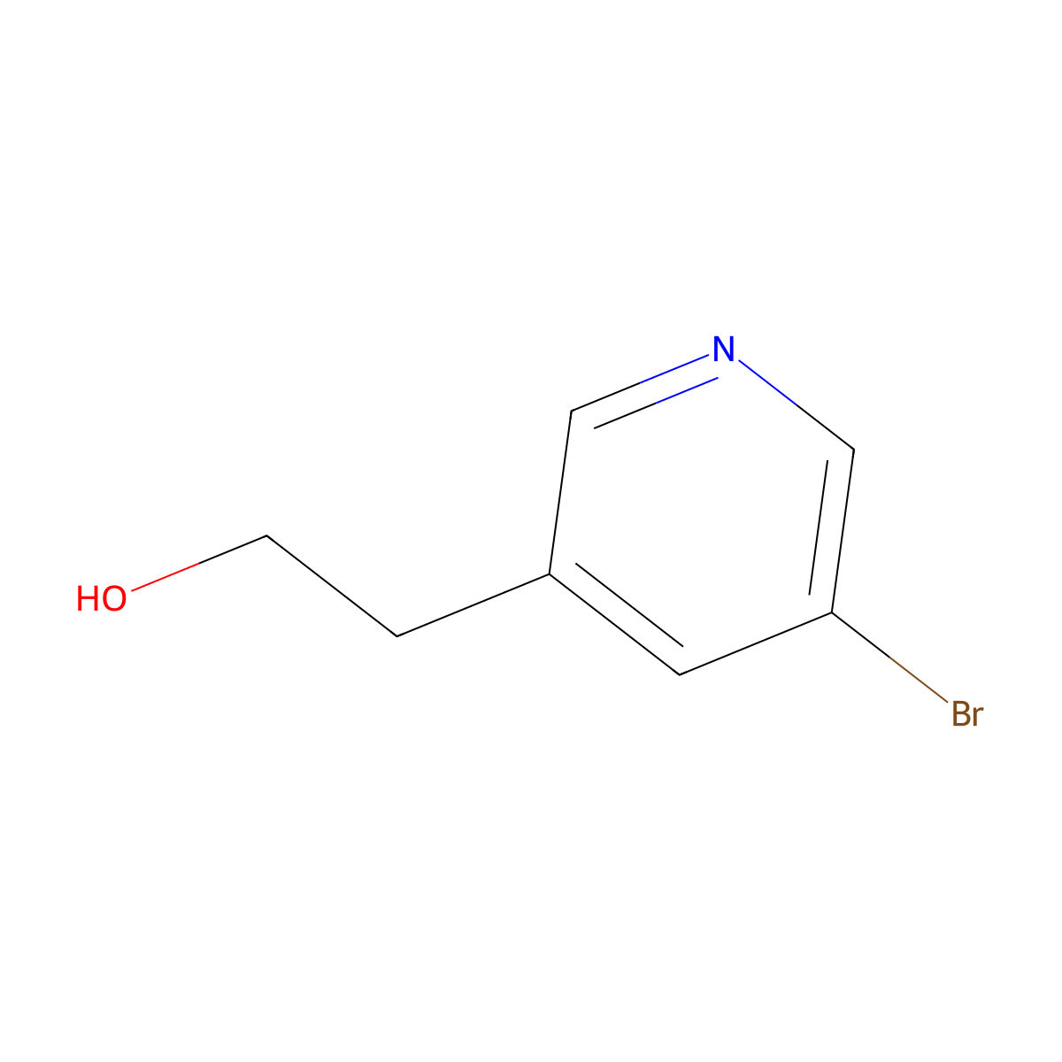 2-(5-Bromopyridin-3-yl)ethan-1-ol molecular structure, CAS 1255713-61-1