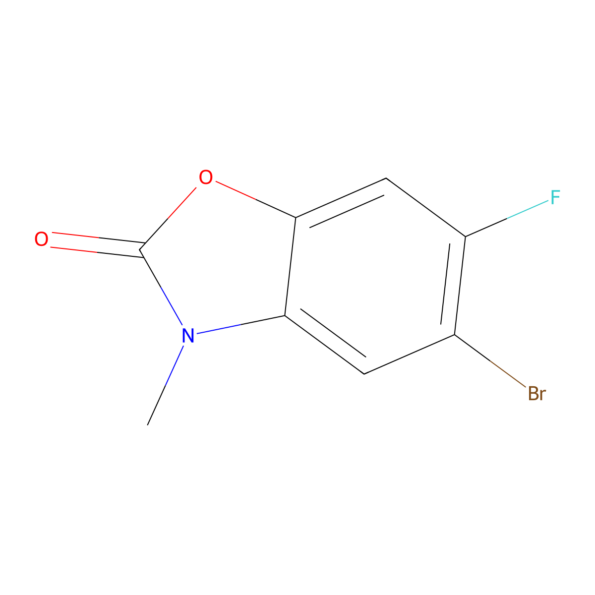 5-bromo-6-fluoro-3-methylbenzo[d]oxazol-2(3H)-one molecular structure, CAS 1255713-68-8