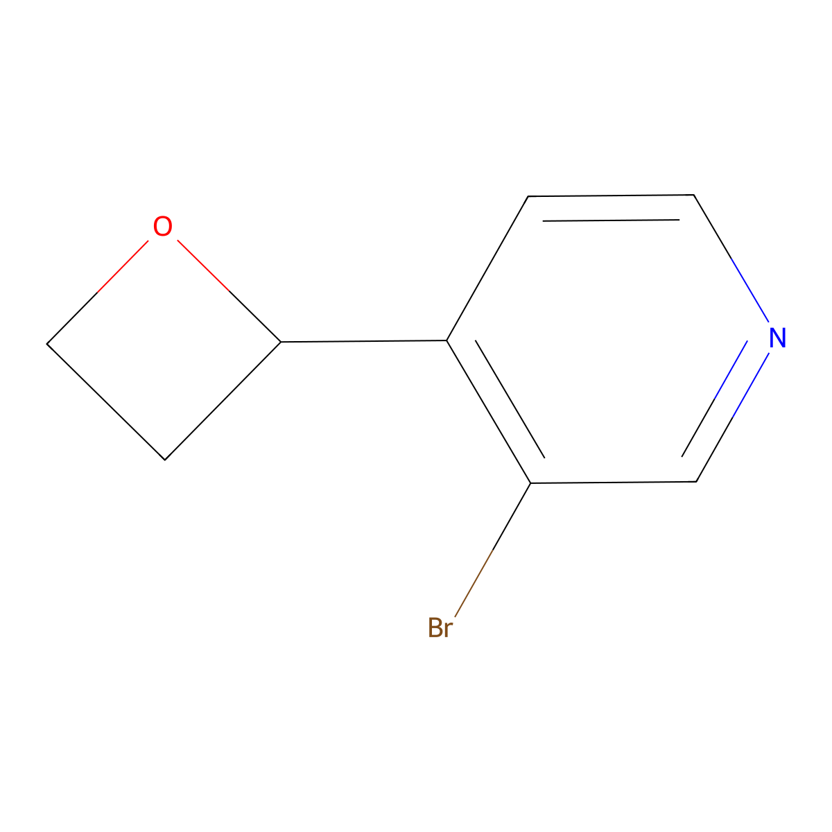 3-Bromo-4-(oxetan-2-YL)pyridine molecular structure, CAS 1255713-79-1