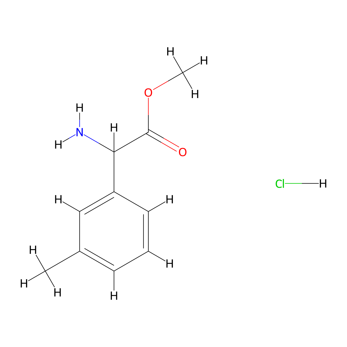 Methylamino(3-methylphenyl)acetate hydrochloride molecular structure, CAS 1255716-96-1
