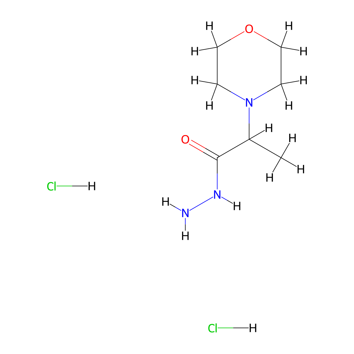 2-(4-Morpholinyl)propanohydrazide dihydrochloride molecular structure, CAS 1255716-99-4