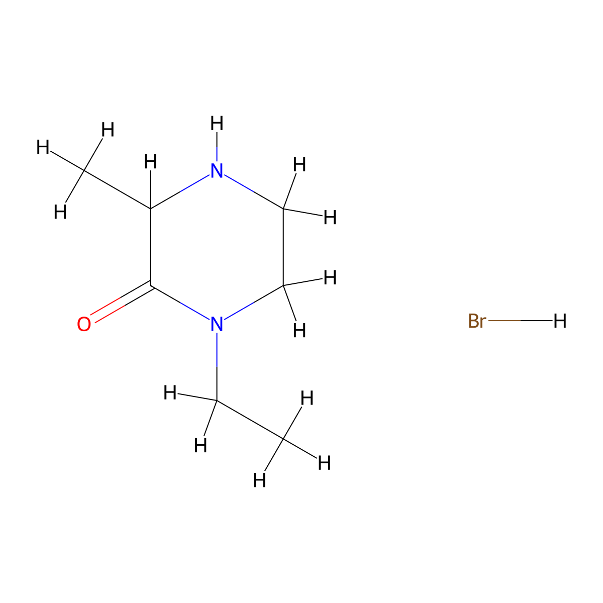 1-Ethyl-3-methylpiperazin-2-one hydrobromide molecular structure, CAS 1255717-00-0