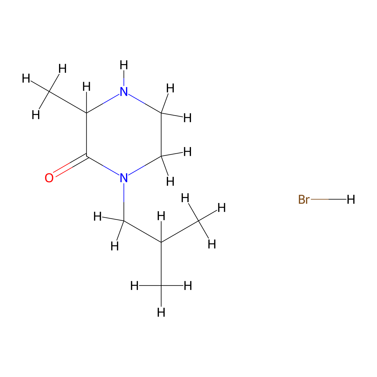 1-Isobutyl-3-methylpiperazin-2-one hydrobromide molecular structure, CAS 1255717-02-2