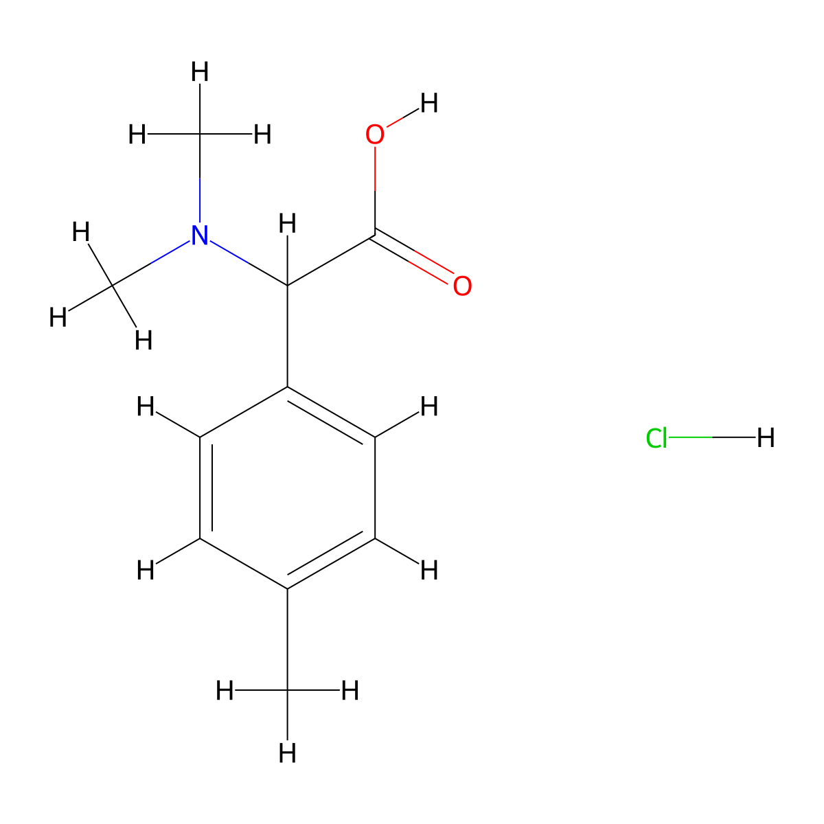 (Dimethylamino)(4-methylphenyl)acetic acid hydrochloride molecular structure, CAS 1255717-03-3