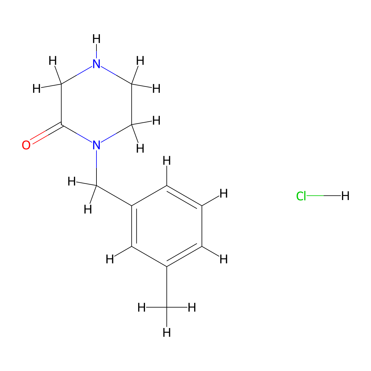 1-(3-Methylbenzyl)-2-piperazinone hydrochloride molecular structure, CAS 1255717-07-7