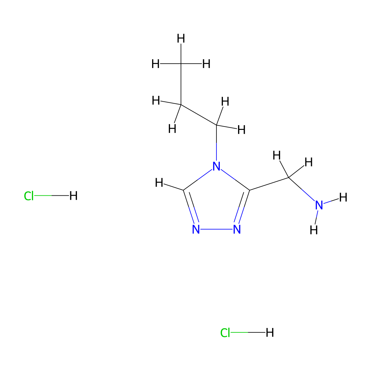 [(4-Propyl-4H-1,2,4-triazol-3-yl)methyl]amine dihydrochloride molecular structure, CAS 1255717-12-4