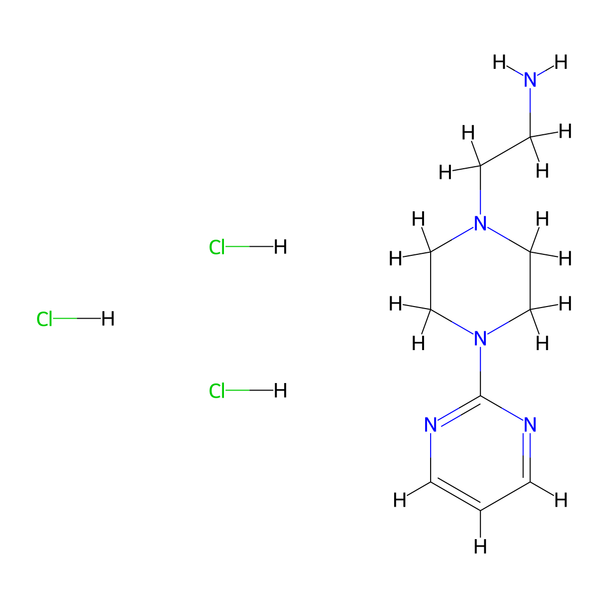 2-(4-(Pyrimidin-2-YL)piperazin-1-YL)ethan-1-amine trihydrochloride molecular structure, CAS 1255717-23-7