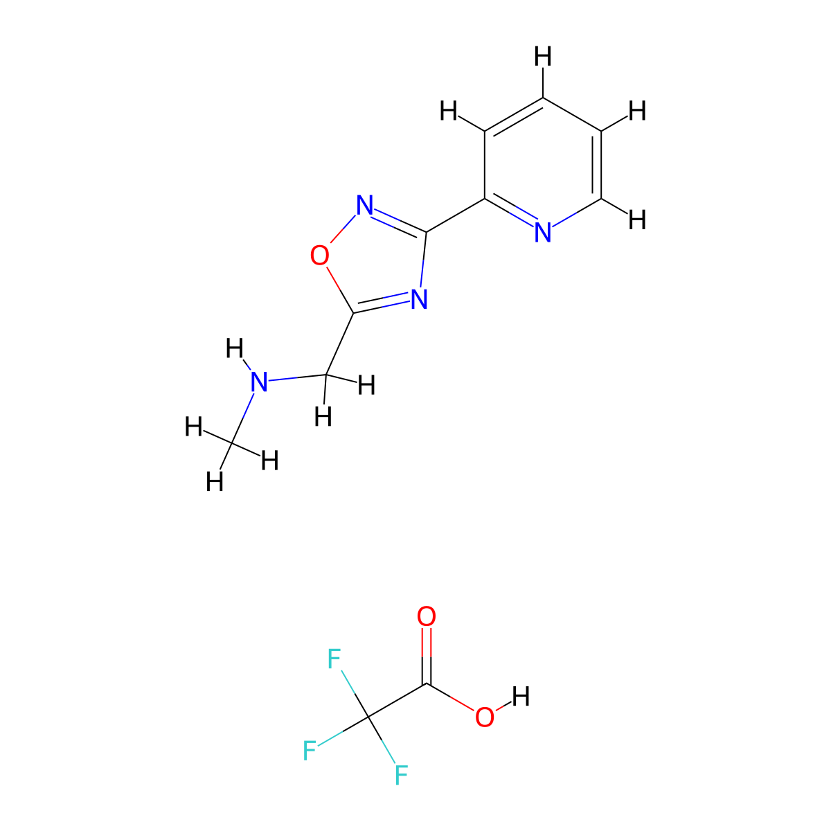 N-methyl-1-[3-(2-pyridinyl)-1,2,4-oxadiazol-5-yl]methanamine trifluoroacetate molecular structure, CAS 1255717-28-2