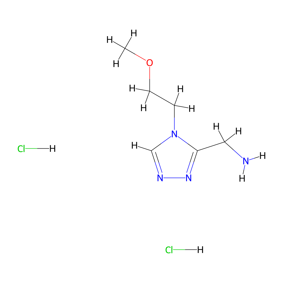 (4-(2-Methoxyethyl)-4H-1,2,4-triazol-3-yl)methanamine dihydrochloride molecular structure, CAS 1255717-31-7