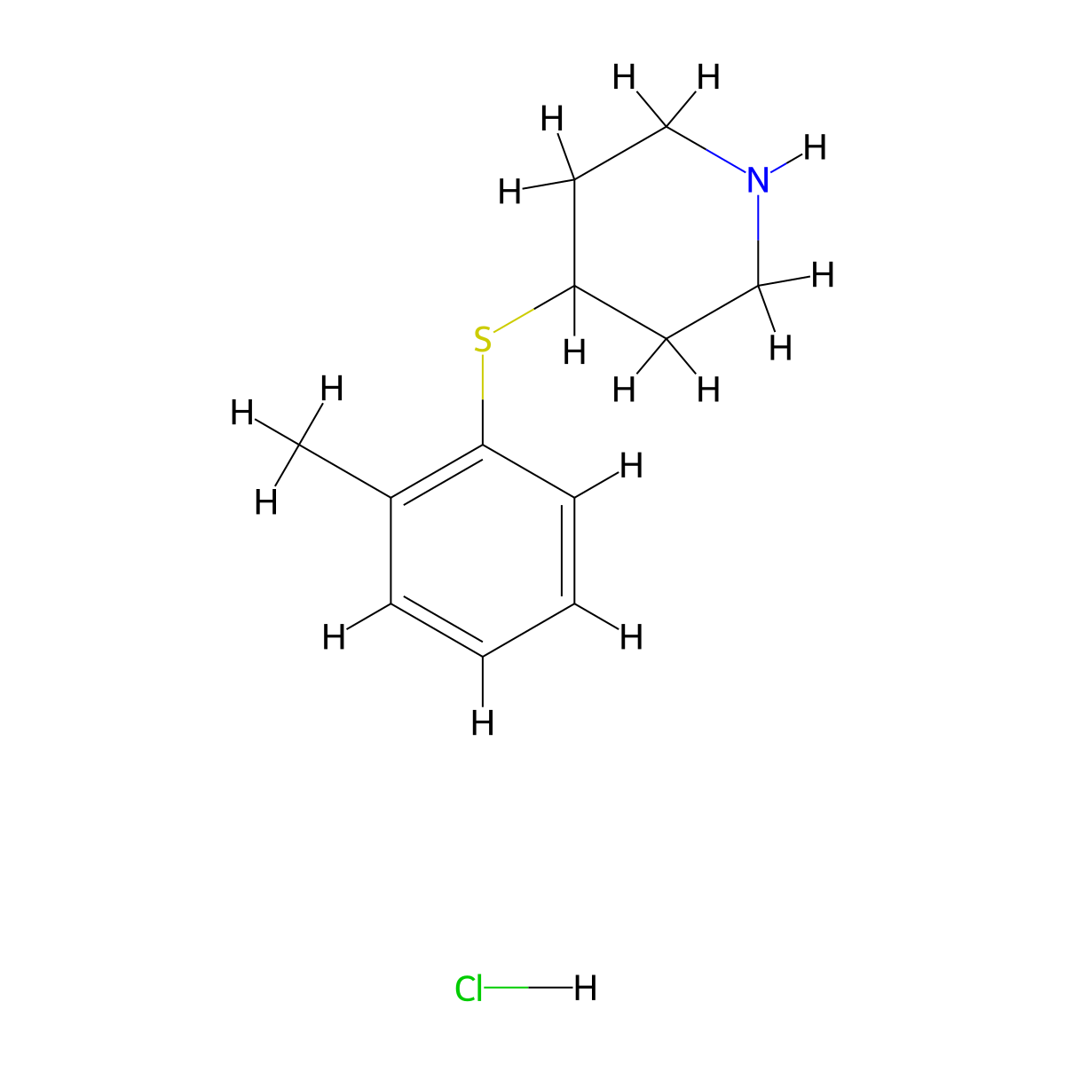 4-[(2-Methylphenyl)thio]piperidine hydrochloride molecular structure, CAS 1255717-32-8