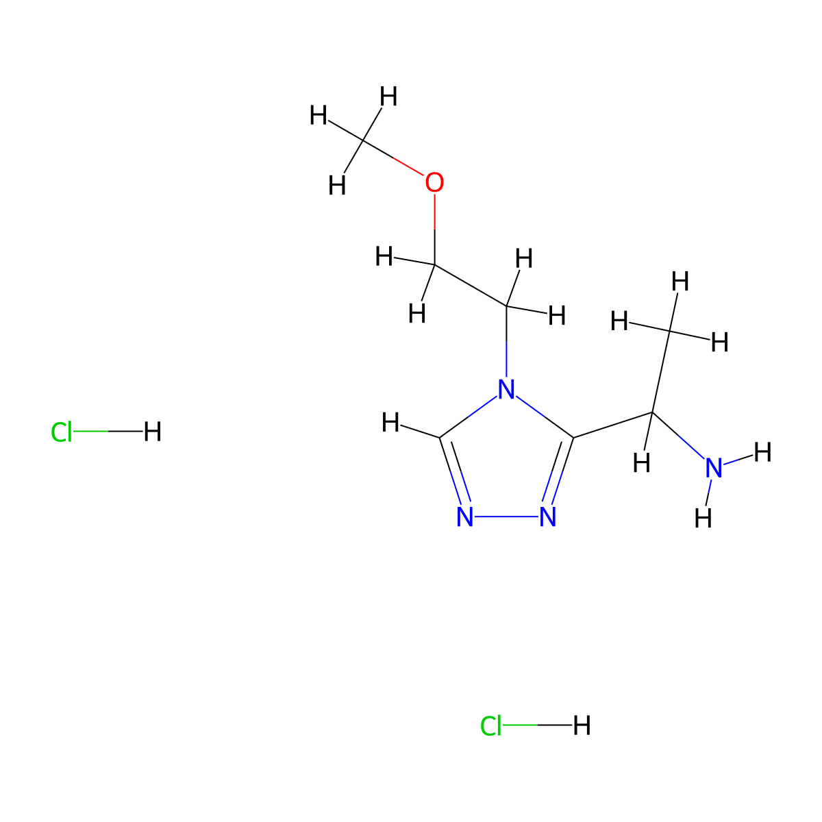 {1-[4-(2-Methoxyethyl)-4H-1,2,4-triazol-3-yl]ethyl}amine dihydrochloride molecular structure, CAS 1255717-33-9