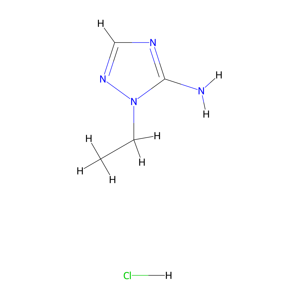 1H-1,2,4-Triazol-5-amine, 1-ethyl-, hydrochloride (1:1) molecular structure, CAS 1255717-34-0
