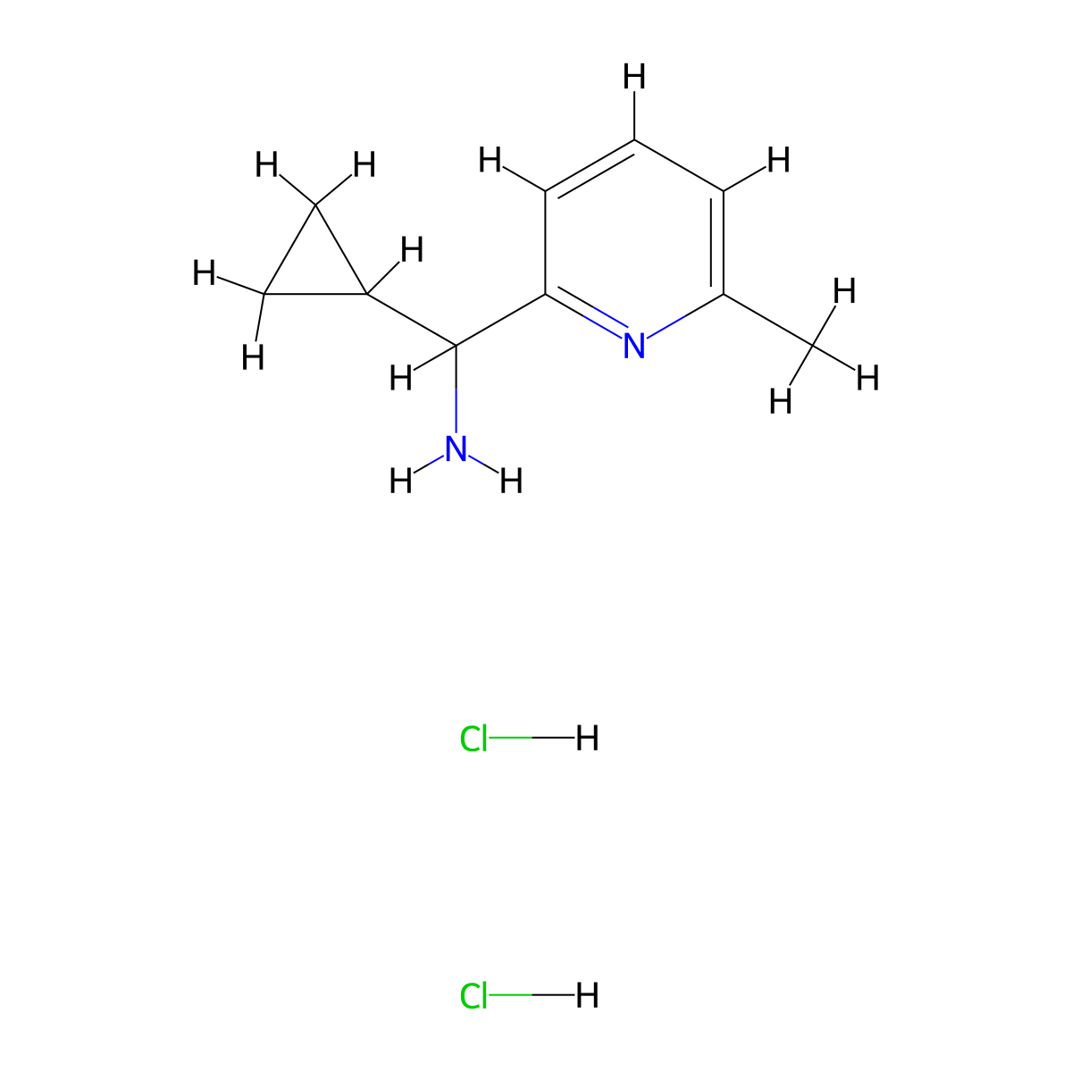 1-Cyclopropyl-1-(6-methyl-2-pyridinyl)methanamine dihydrochloride molecular structure, CAS 1255717-35-1