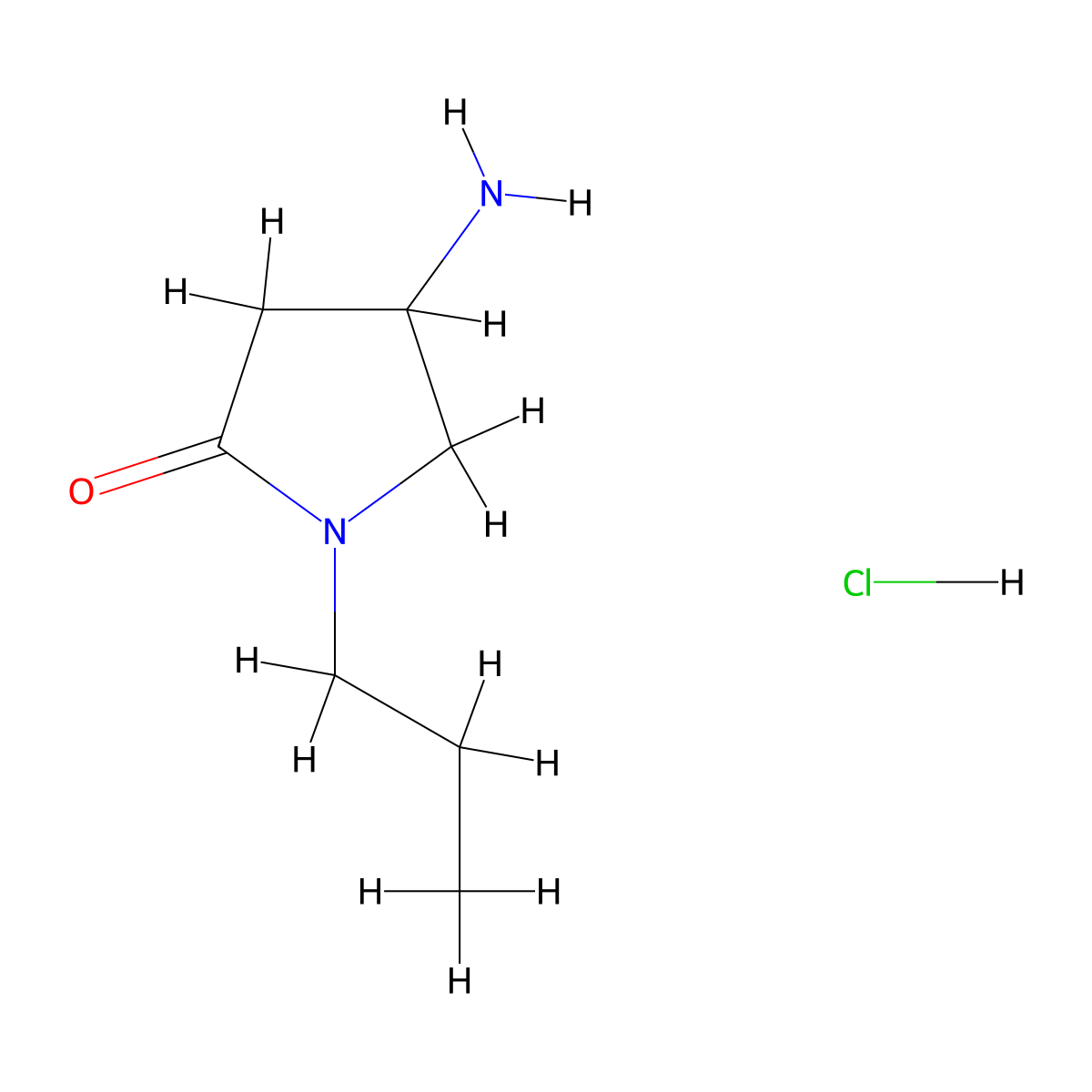 4-Amino-1-propylpyrrolidin-2-one hydrochloride molecular structure, CAS 1255717-37-3