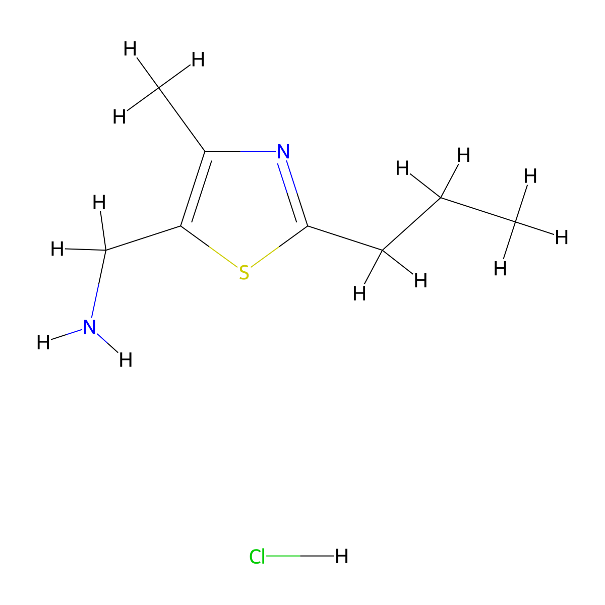 (4-Methyl-2-propylthiazol-5-yl)methanamine hydrochloride molecular structure, CAS 1255717-41-9