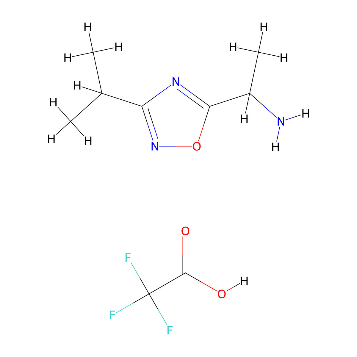 [1-(3-Isopropyl-1,2,4-oxadiazol-5-yl)ethyl]amine trifluoroacetate molecular structure, CAS 1255717-47-5