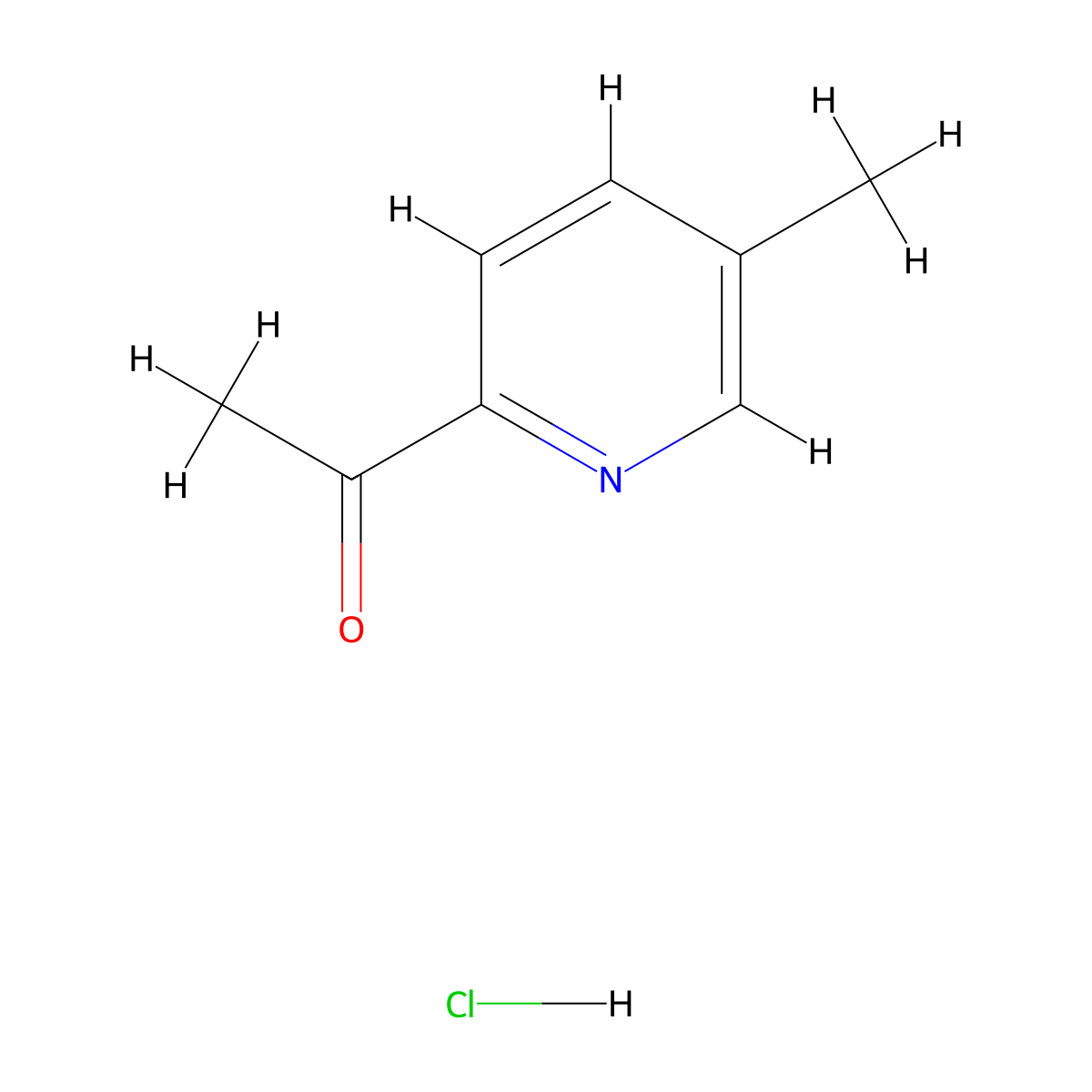 1-(5-Methyl-2-pyridinyl)ethanone hydrochloride molecular structure, CAS 1255717-48-6