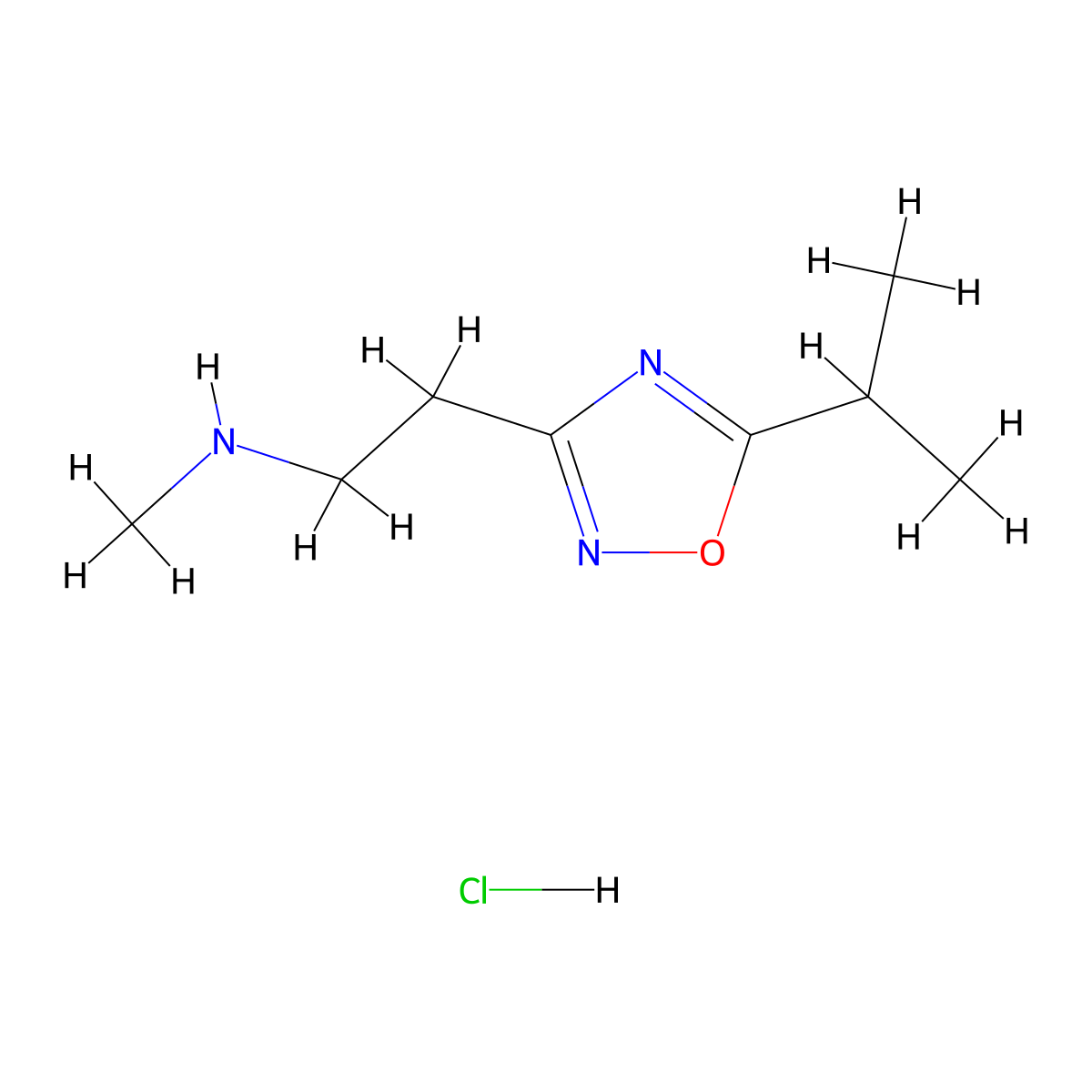 [2-(5-Isopropyl-1,2,4-oxadiazol-3-yl)ethyl]methylamine hydrochloride molecular structure, CAS 1255717-59-9