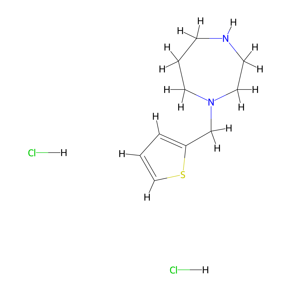 1-(2-Thienylmethyl)-1,4-diazepane dihydrochloride molecular structure, CAS 1255717-60-2