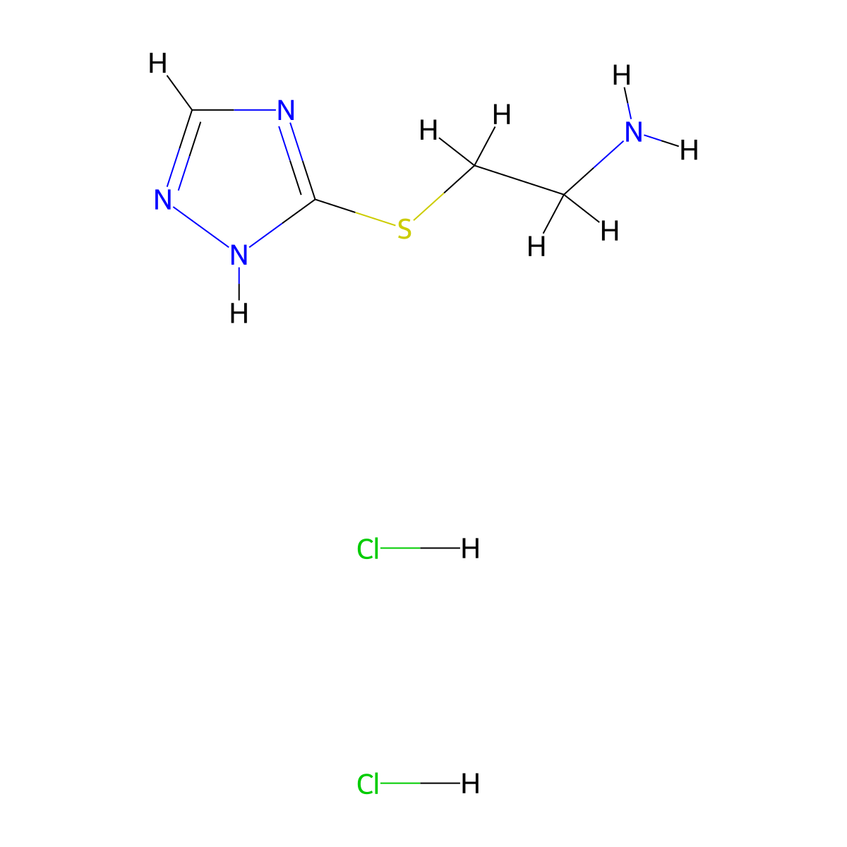 2-((1H-1,2,4-Triazol-5-yl)thio)ethanamine dihydrochloride molecular structure, CAS 1255717-62-4