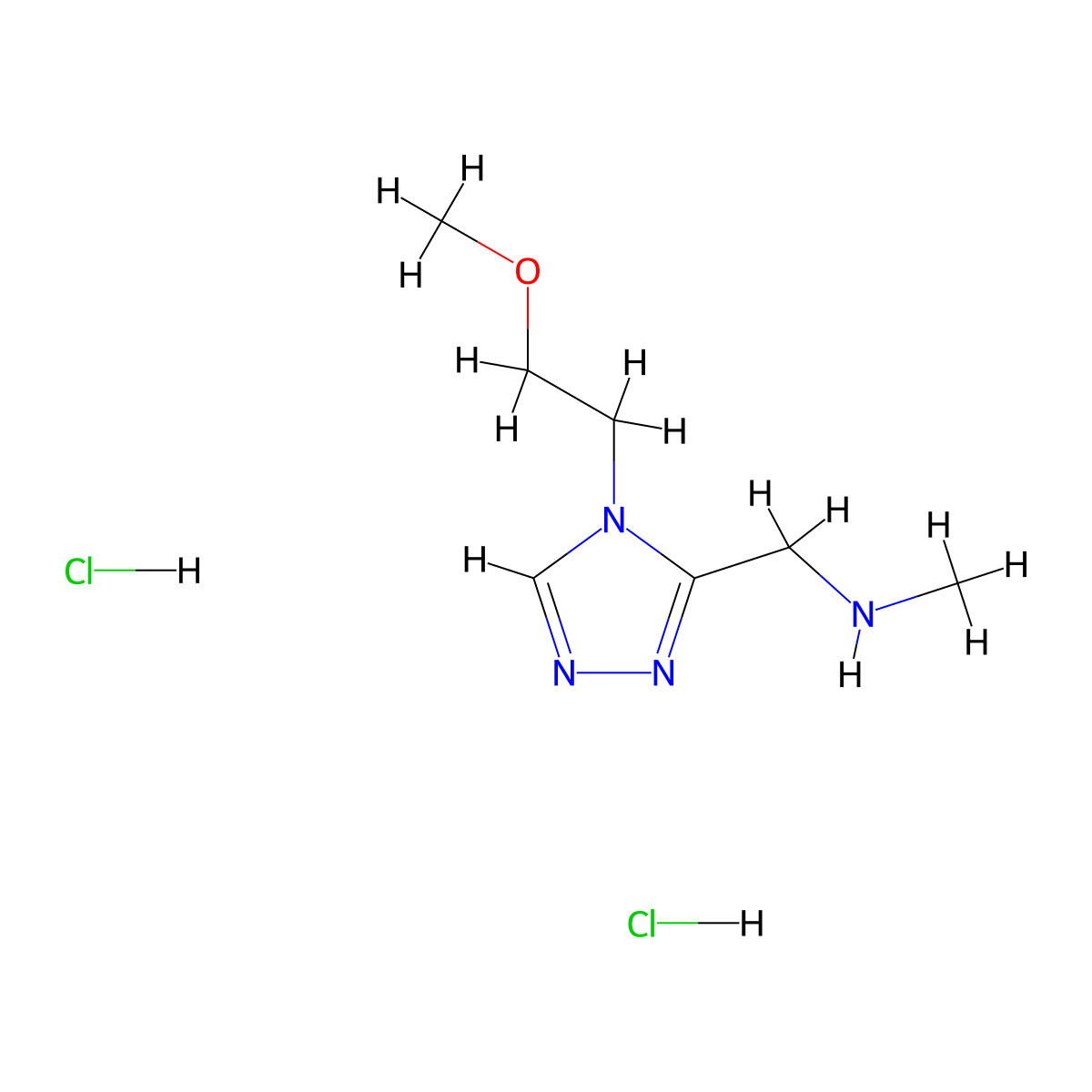 {[4-(2-Methoxyethyl)-4H-1,2,4-triazol-3-yl]methyl}methylamine dihydrochloride molecular structure, CAS 1255717-64-6