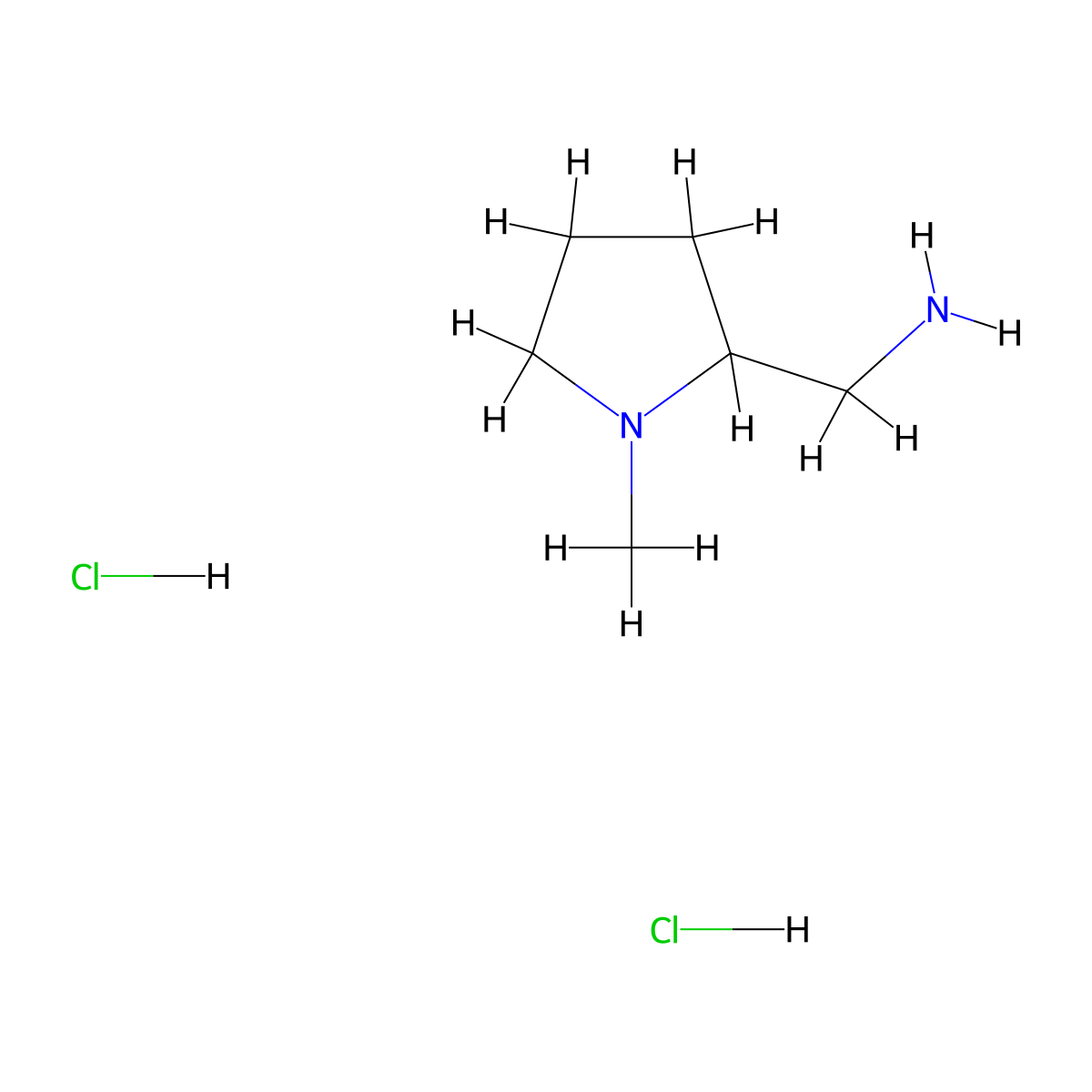 (1-Methylpyrrolidin-2-yl)methanamine dihydrochloride molecular structure, CAS 1255717-67-9
