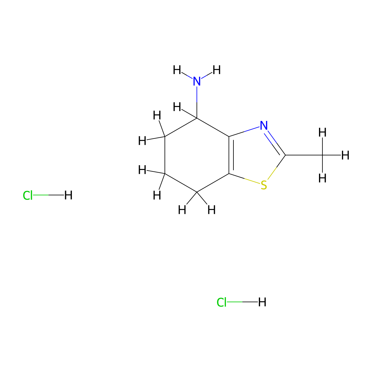2-Methyl-4,5,6,7-tetrahydro-1,3-benzothiazol-4-amine dihydrochloride molecular structure, CAS 1255717-68-0